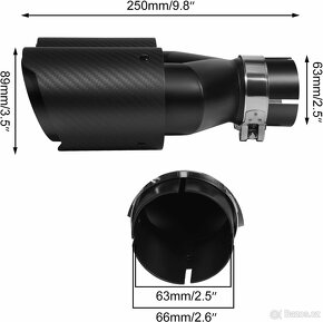 Dvojitá koncovka výfuku 63mm/2,5", tlumič výfuku - 6