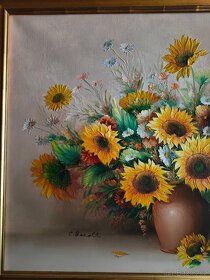Obraz Oil Charles Benolt Sunflower Painting - 6