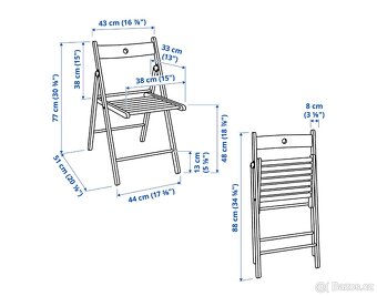 IKEA Frösvi skládací židle černá dřevěná - 6