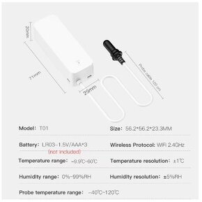 Prodám smart teploměr TUYA se sondou, nový - 6