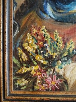 obraz HOLČIČKA SE SVÍCNEM, olej, sign. neurčeno - 6