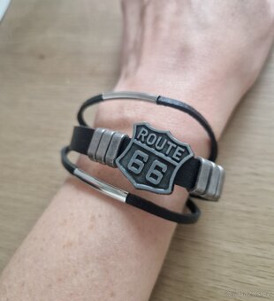 Nový pánský i dámský kožený náramek 21,5 cm Route 66 - 6