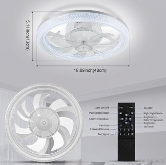 Stropní ventilátor s osvětlením - 6