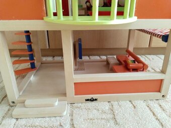 Dřevěný domeček s markýzou+vybavení - 6