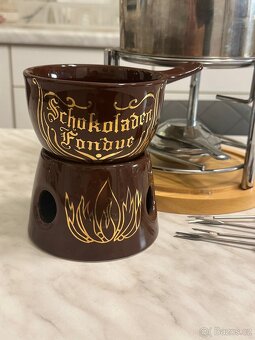 Sada Dvou nádob na fondue sýr a čokoláda, perfektní stav - 6