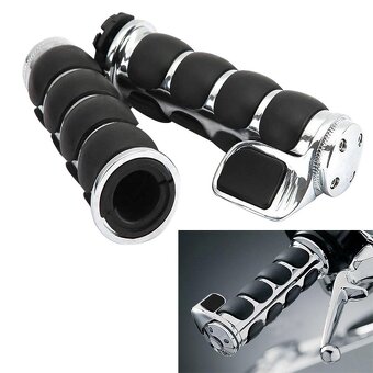 Chromované rukojeti řídítek(gripy),cruiser,chopper. - 6