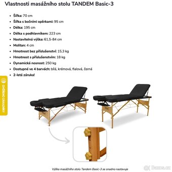 Masážní lehátko TANDEM basic 3 - 6