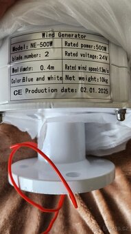 💨 Vertikální větrná turbína 500W – NOVÁ, kompletní sada - 6