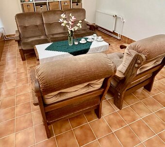 Rustikální sedací souprava MASIV 3+1+1+stůl⭐️⭐️⭐️ - 6