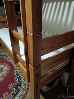 Patrová postel, z Německa, pevná, z borovice+ matrace+ rošty - 6
