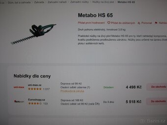 Nůžky na živý plot Metabo profi - 6