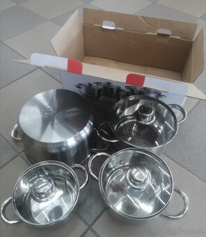 Luxusní sada nádobí 4ks hrnců včetně pokličky - 6