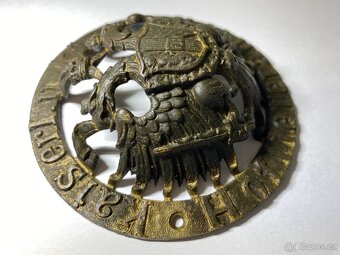 velký mosazný znak dvouhlavá orlice R-U C&K dvorní dodavatel - 6