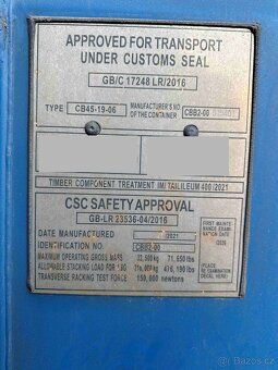 Prodám 12m lodní kontejner (40') – High Cube, IICL (modrá) - 6