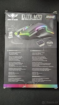 Bezdrátová herní myš Elite M70 Black od SPIRIT OF GAMER - 6