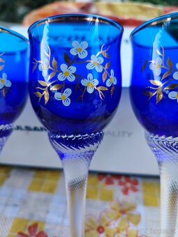 Modré skleničky na nožce - 6
