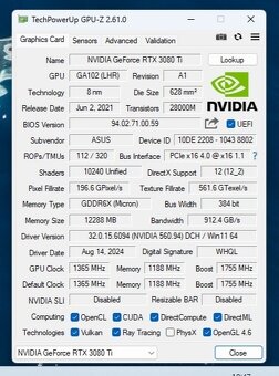 RTX 3080 Ti ASUS TUF 12GB Plně funkční,Záruka - 6