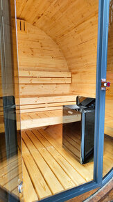 Venkovní sudová panoramatická sauna - 6