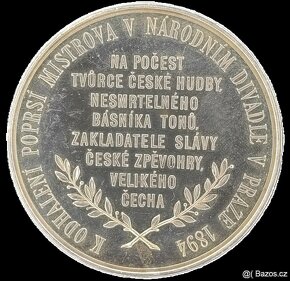 Medaile Bedřich Smetana 1894, Stříbro 51,6 gramu - 6