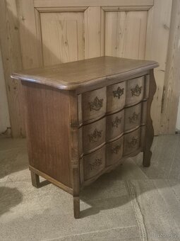 Šuplíková dubová barokní komoda - břichatka - 6