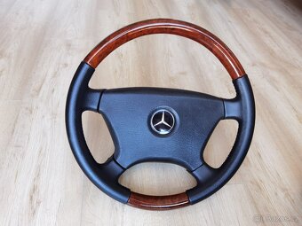 Volant dřevěný dekor a kůže pro Mercedes Benz W201 a W124 - 6