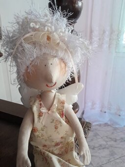 Anděl, Andělka, šitá dekorace - 6