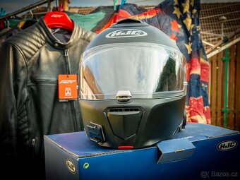 Helma na motorku výklopná HJC RPHA 90 mat black - TOP - 6
