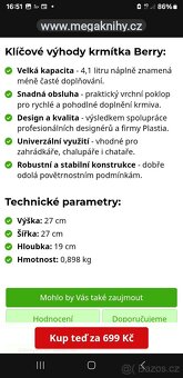 Nové závěsné krmítko plastia/berry 4,1l - 6