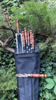 Sada špízů v pouzdře s vidličkou a dvojitými špízy - 6