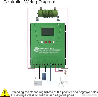 Větrný, solární hybridní regulátor 12/24V - 6