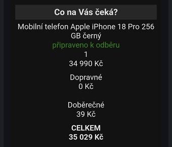 Apple iPhone 18 Pro 256GB Black Černý - 6