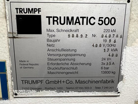 TRUMPF - vysekávací lis Trumatic 500 R - 1600 - 6