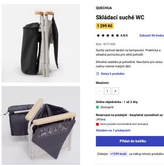 Skládací suché WC na kempování - trojnožka - 6