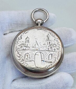 PÁNSKÉ STŘÍBRNÉ GRAVÍROVANÉ ŠPINDLOVKY VACHERON FRERES GENEV - 6