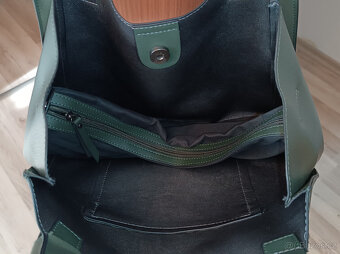 Dámská shopper khaki zelená kabelka - 6