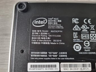 Micro pc Intel NUC NUC5CPYH Celeron J3060, 4GB, 128GB - 6