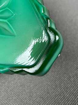 Art Deco popelník, malachitové jade sklo - 6