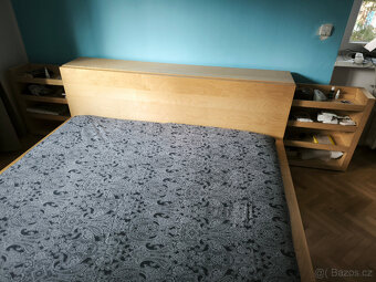 IKEA MALM 180x200 + výsuvný díl za čelo + polohovací rošty - 6