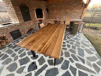 Stůl z dubového masivu 200x100 cm s prirodnimi okraji - 6