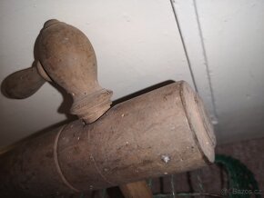 stará velká DŘEVĚNÁ PÍPA u sudu - stylová dekorace víno/pivo - 6