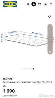 Dětská postýlka s matrací Ikea - 6