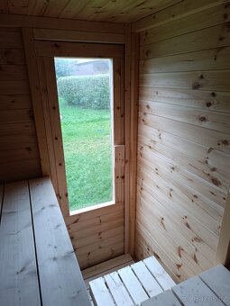 Finská sauna na dřevo,SLEVA  , 2,1 x ,1,44 m pro 3-4 os. - 6