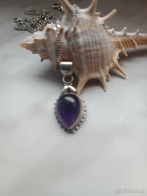 Stříbrný přívěsek ametyst - 6