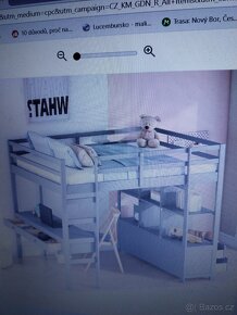 Prodám novou krasnou patrovou postel - šedá - 6
