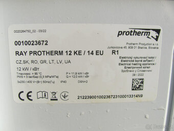 ELEKTROKOTEL PROTHERM RAY 12KE - 12KW + 2x TERMOSTAT - 6