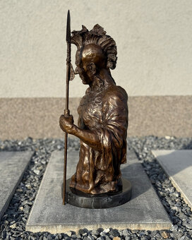 Velká bronzová socha Indiánský válečník luxusní dekorace - 6