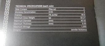 Stříbrné mince, ultra vysoký reliéf, Bohové olympu, první sé - 6