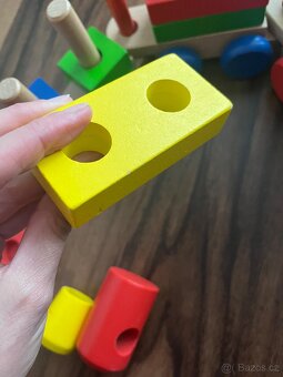 Dřevěný skládací vlak vláček Joueco - 6