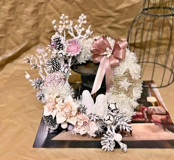 Vánoční věnec Zimní pohádka White Christmas 50 cm - 6