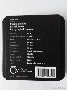 Stř. mince Pravěký svět - Pachycephalosaurus proof - 6